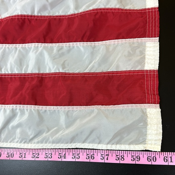 Vtg 1776 76 American USA Nylon Flag Grommets Embroidered Stars and Stripes - Picture 9 of 14